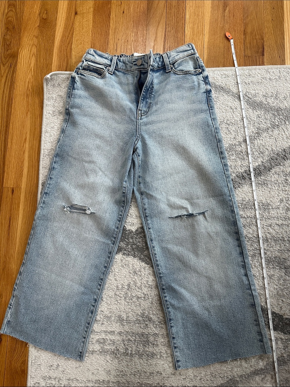 No Boundaries Light Blue Distressed Wide-Leg Jeans